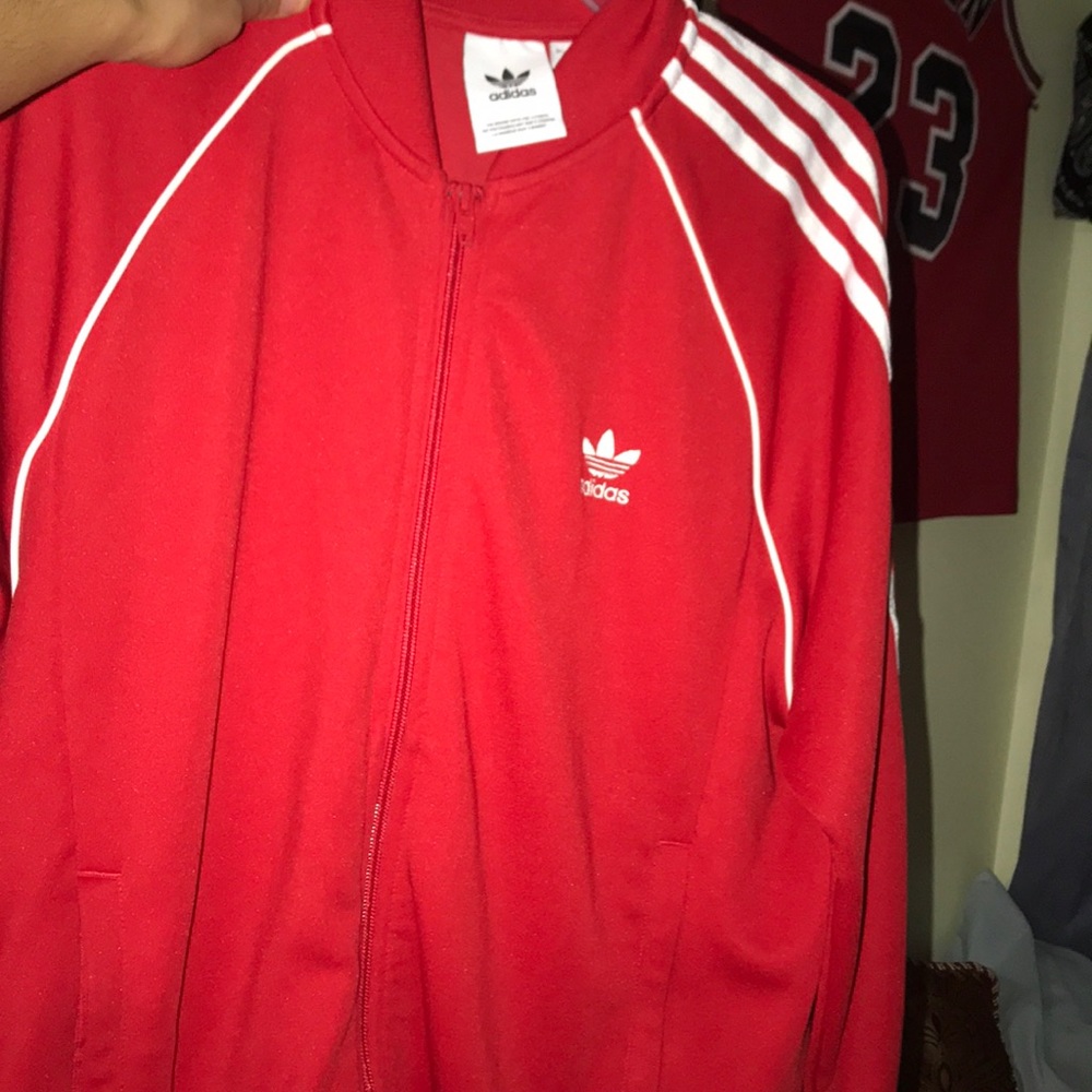 Red adidas jacket